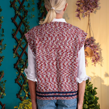 Red Heart Duplicate Stitches in Bloom Knit Vest Red Heart Duplicate Stitches in Bloom Knit Vest