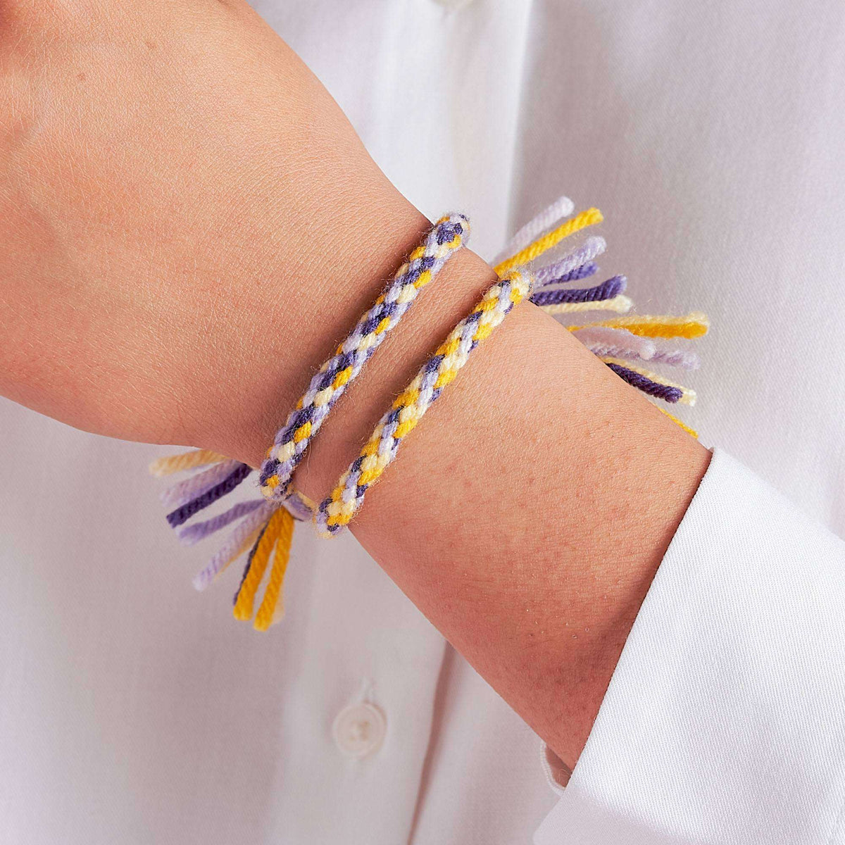 Craft Bracelet made in Red Heart Super Saver Kits Yarn