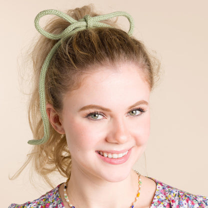 Red Heart Knit I-Cord Hair Bow Craft Bow made in Red Heart Super Saver 5g Kits Yarn