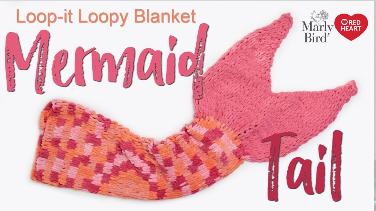 Red Heart Loopy Mermaid Tail Blanket Craft