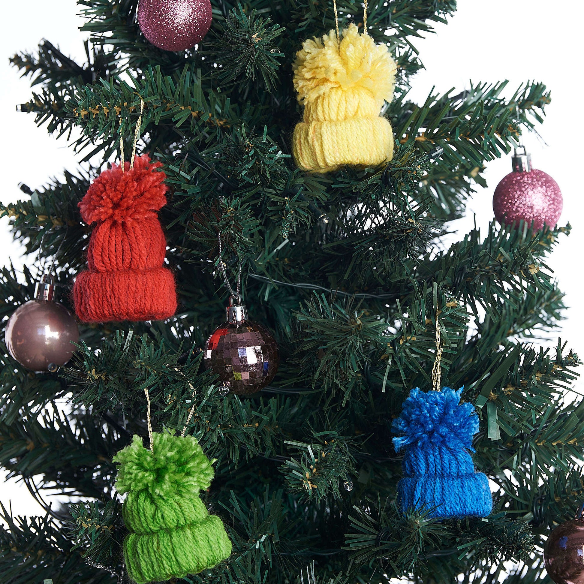 Free Easy Red Heart Little Yarn Hat Ornaments Craft Pattern ...