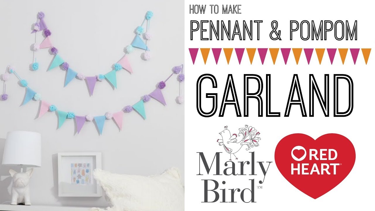 Red Heart Pennant And Pompom Garland Craft