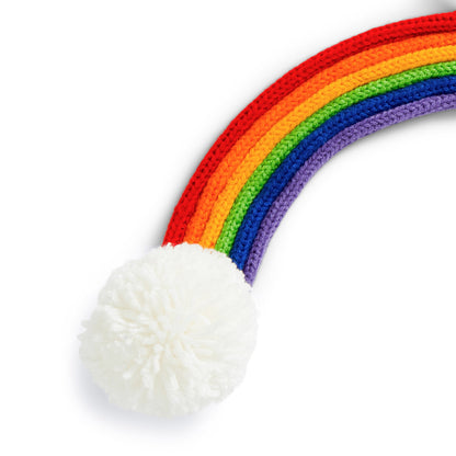 Red Heart Spool Knit Rainbow on the Clouds Wall Hanging Craft Hanging made in Red Heart Super Saver Kits Yarn