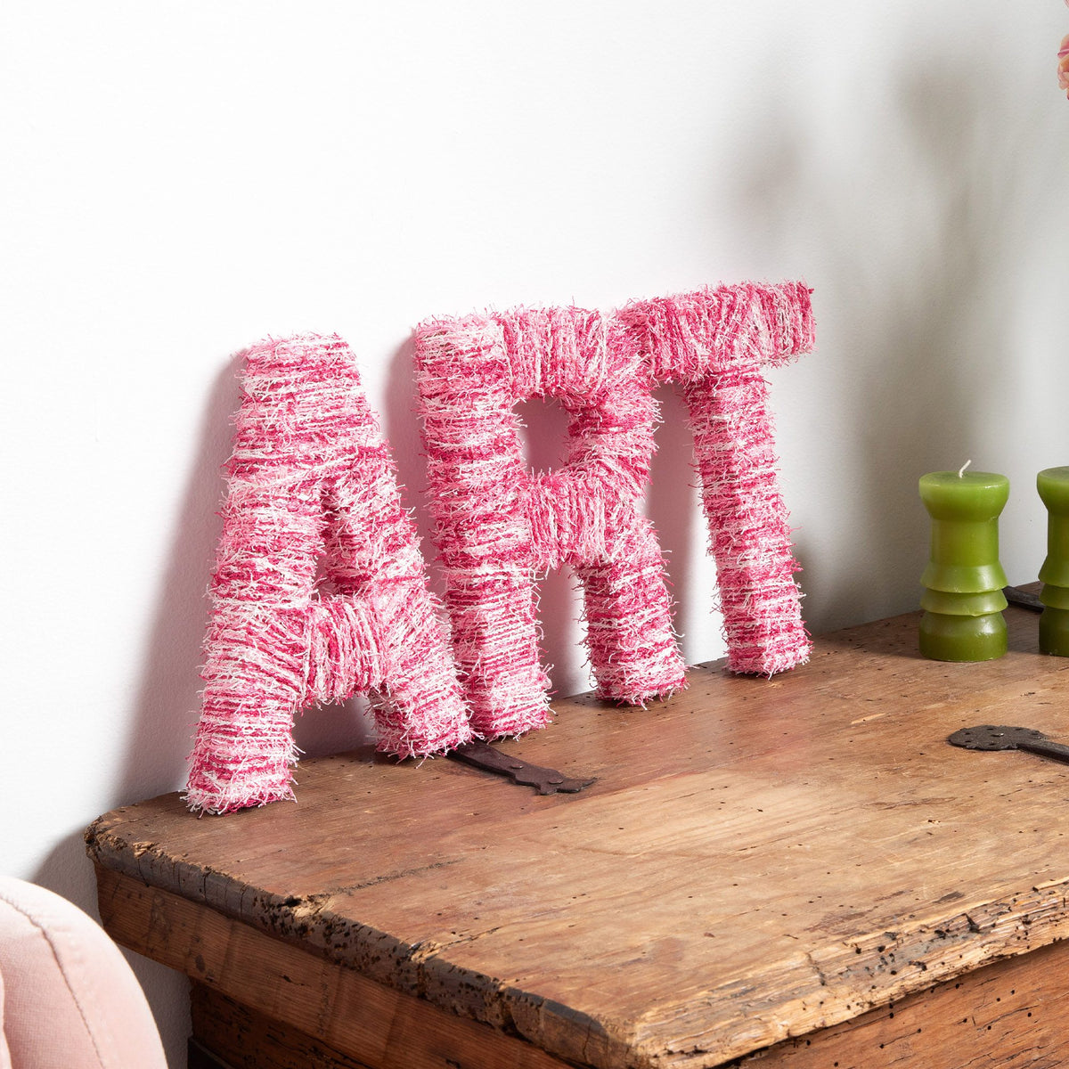 Craft Letters made in Red Heart Scrubby Yarn