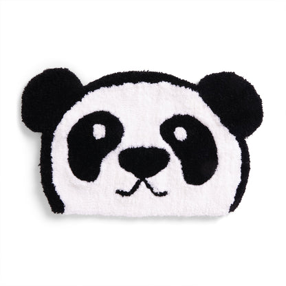 Red Heart Craft Cuddly Panda Throw Rug Craft Rug made in Red Heart Super Saver Yarn