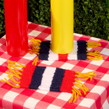 Red Heart Red White and Blue Woven Coasters Red Heart Red White and Blue Woven Coasters