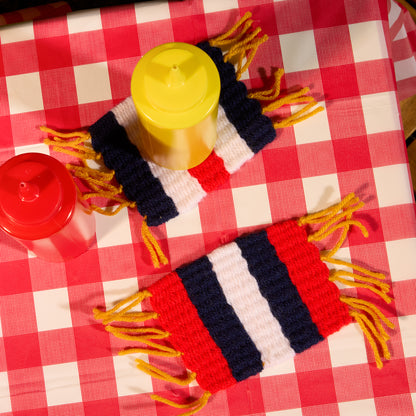 Red Heart Red White and Blue Woven Coasters Red Heart Red White and Blue Woven Coasters