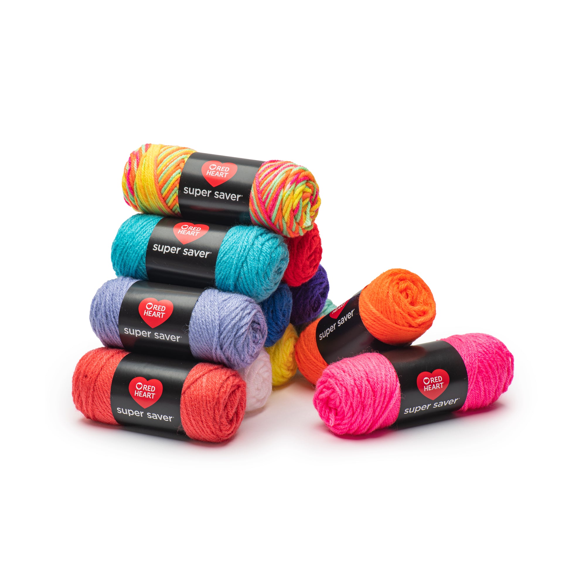 Coats Red Heart Super Saver – Gomitolo Di Filato Fantasia Puntini, Peso Medio #4, 141g, Acrilico, Multicolore
