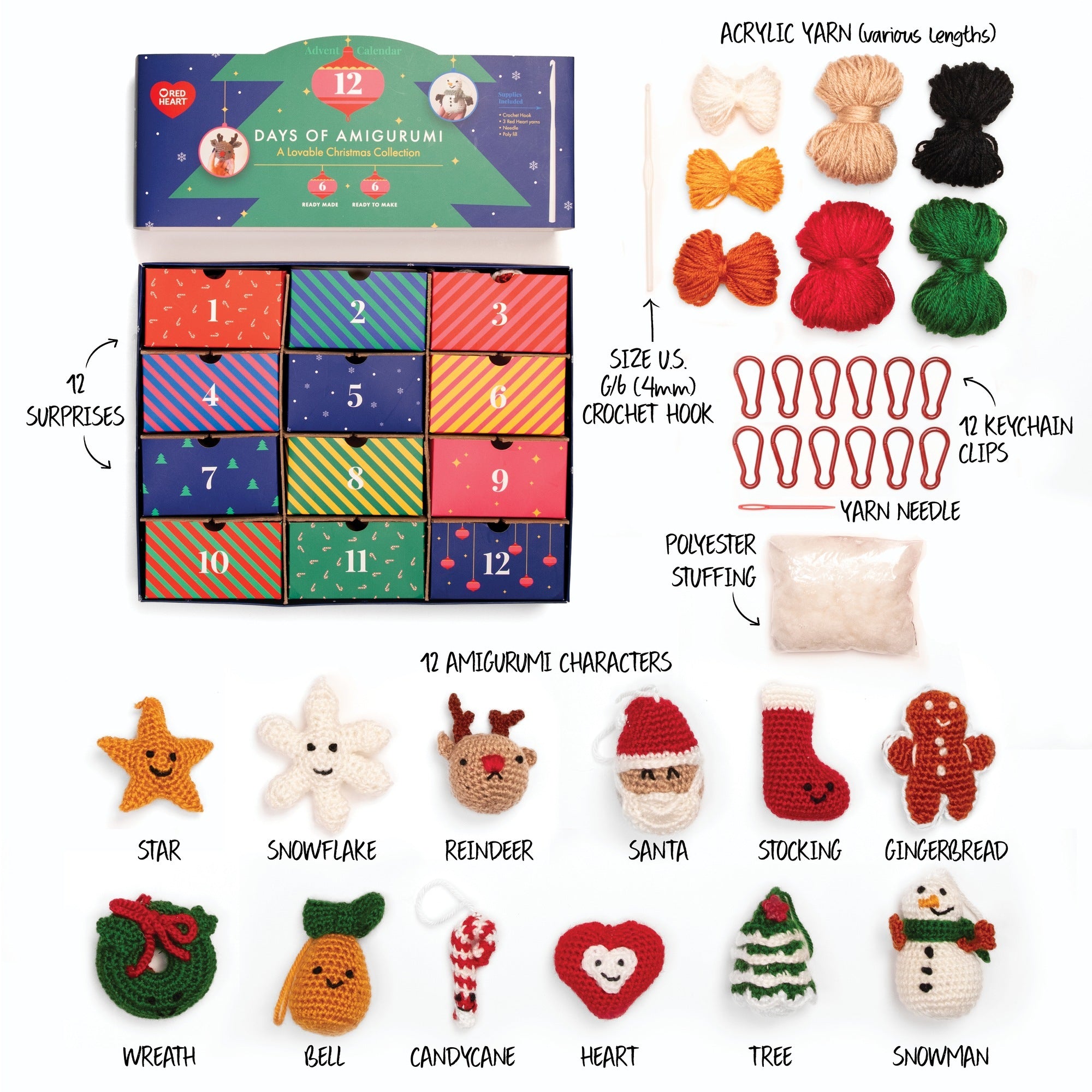 Red Heart Holiday Advent Calendar Crochet Kit | Yarnspirations