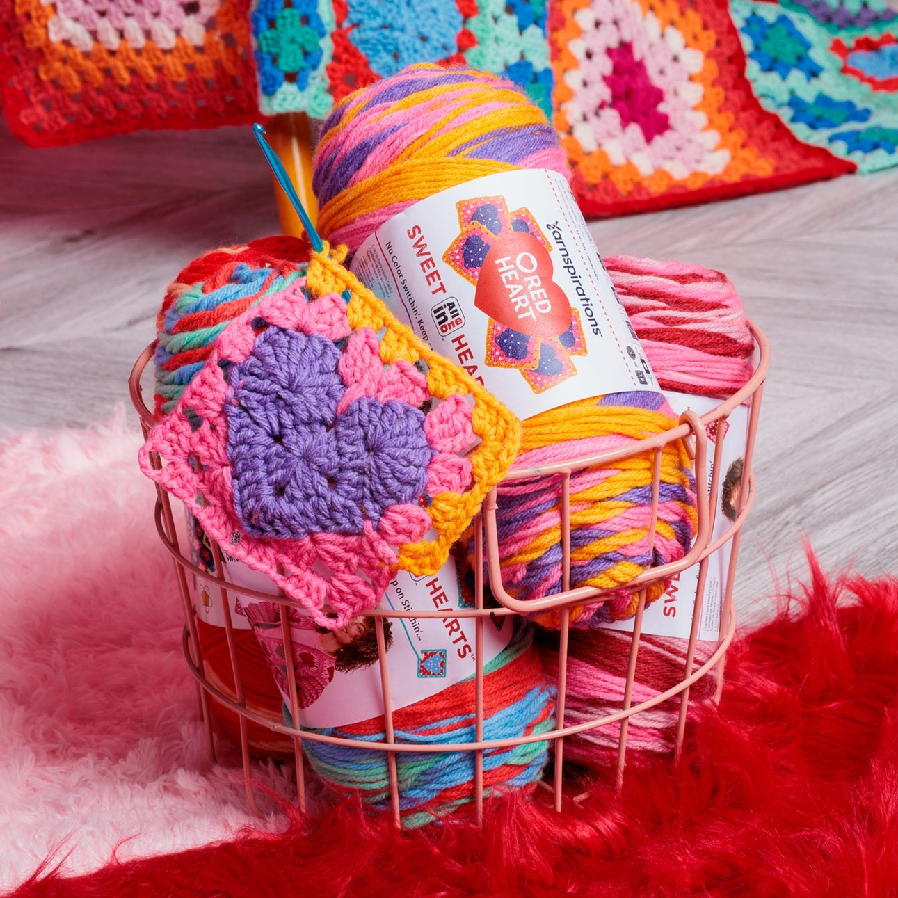 Red Heart All In One Sweet Hearts Yarn (250g/8.8oz) | Yarnspirations