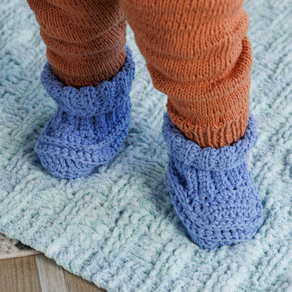 Lily Little Crochet Baby Booties Faded Denim
