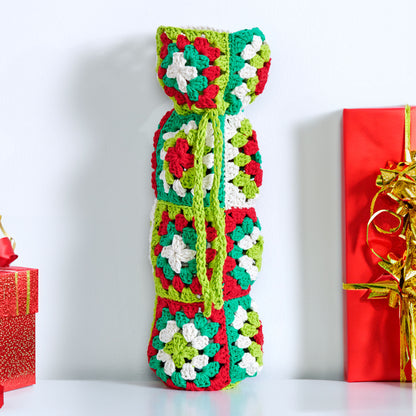 Lily Granny Square Crochet Wine Tote Crochet Tote Bag made in Lily Super Size Yarn