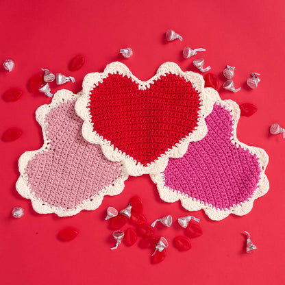 Lily Retro Valentine Crochet Dishcloth All Variants