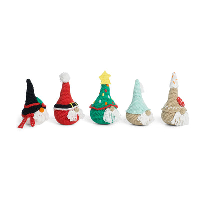 Lily Crochet Gnomes Family of Five Crochet Holiday Décor made in Lily Yarn