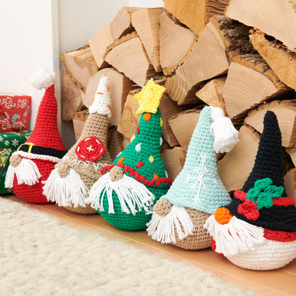 Lily Crochet Gnomes Family of Five Crochet Holiday Décor made in Lily Yarn