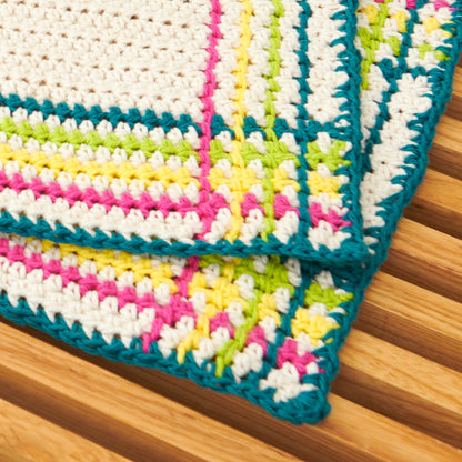 Lily Sugar'n Cream Mad For Plaid Crochet Placemat Crochet Placemat made in Lily The Original Yarn