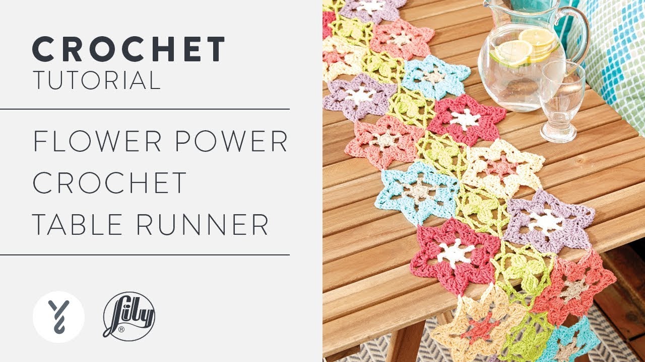 Lily Sugar'n Cream Flower Power Table Runner Crochet