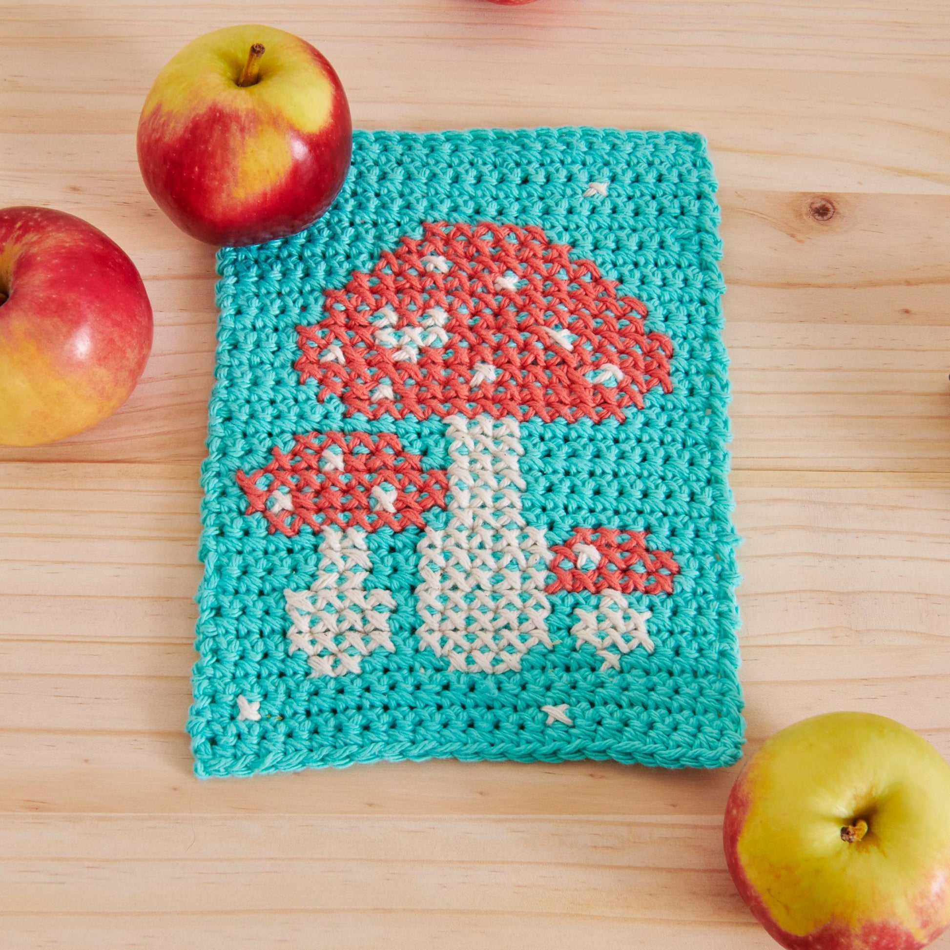 Free Lily Mushroom Medley Crochet and Cross Stitch Trivet Pattern