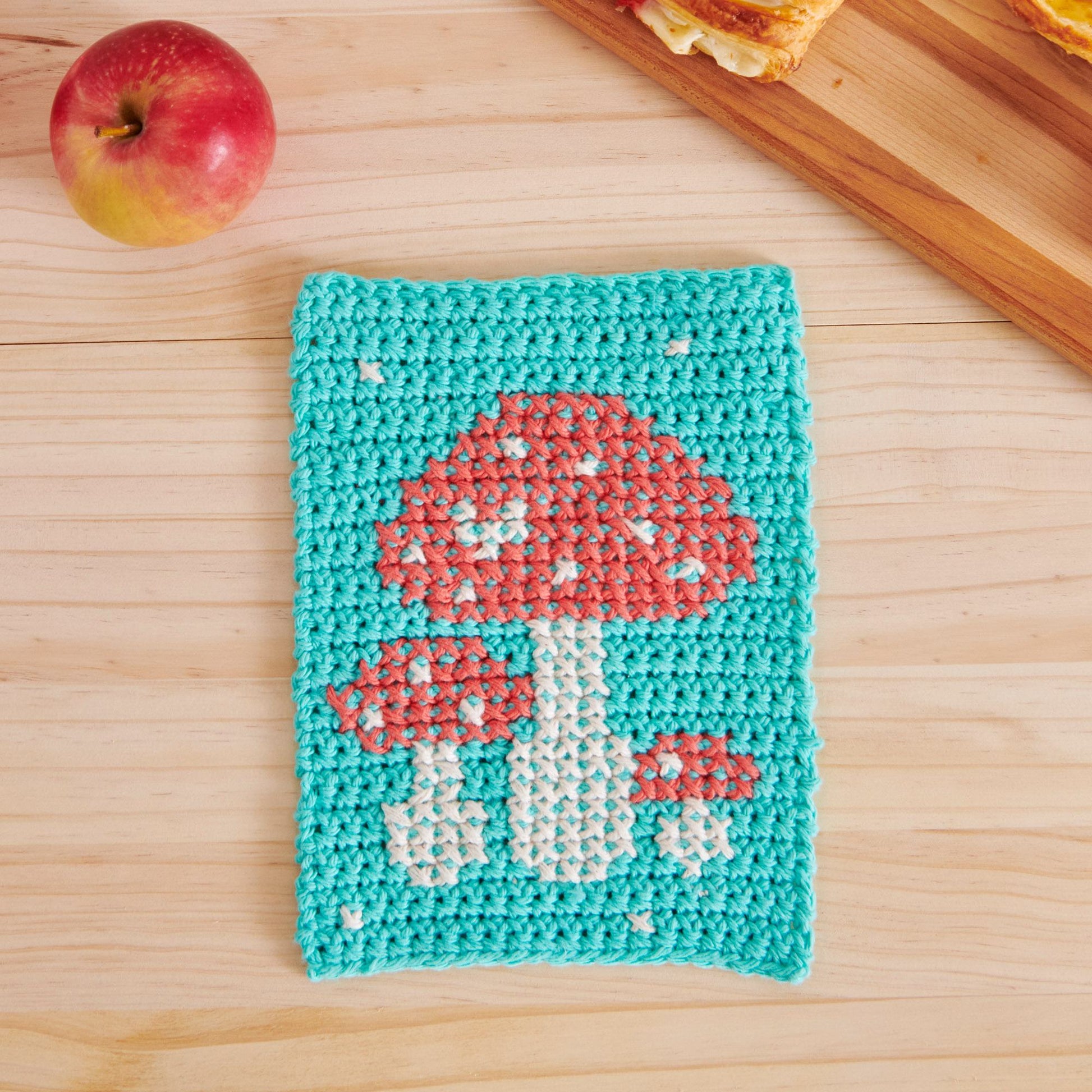 Free Lily Mushroom Medley Crochet and Cross Stitch Trivet Pattern