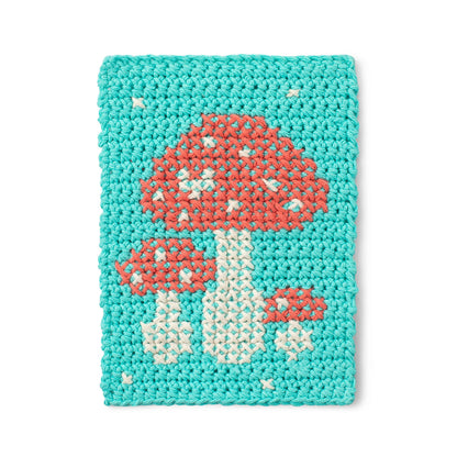 Lily Mushroom Medley Crochet and Cross Stitch Trivet Crochet Trivet made in Lily The Original Yarn