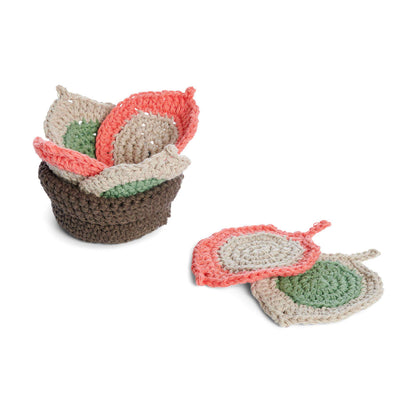 Lily Sweet Re-Leaf Crochet Coaster Set Crochet  made in Lily Sugar'n Cream The Original yarn