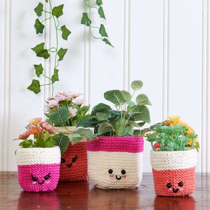 Lily Plant Pals Knit Pot Cozies Knit  made in Lily Sugar'n Cream The Original yarn