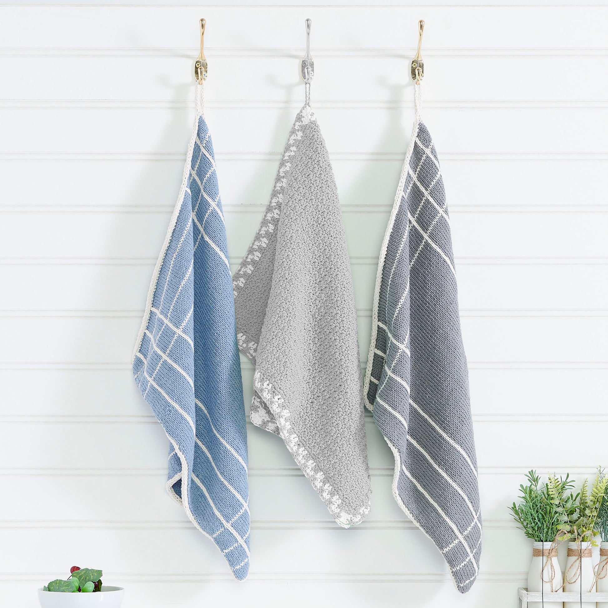 Free Lily Plaid Corners Knit Kitchen Towel Pattern