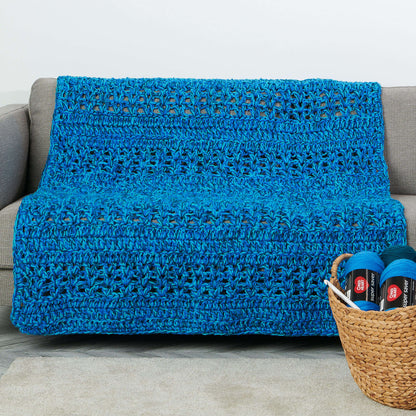 Red Heart Weekend Speedy Crochet Kit + Tutorial Cool Blues
