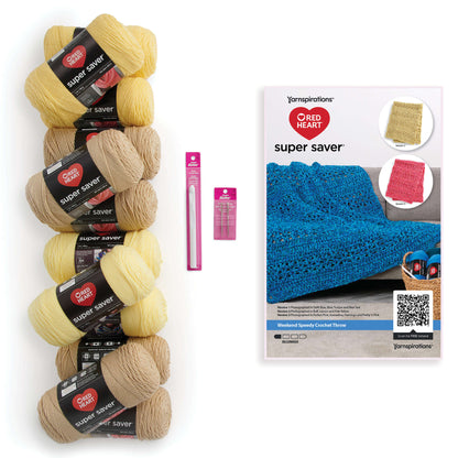 Red Heart Weekend Speedy Crochet Kit + Tutorial Neutral Yellows
