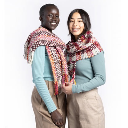 Bernat Quickweave Scarf Weaving Kit (140g/4.9oz) Burgundy Tartan