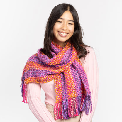 Bernat Striped Weaving Scarf Citrus Twist