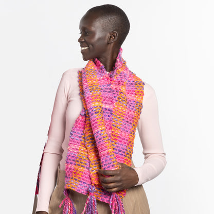 Bernat Gingham Weaving Scarf Citrus Twist