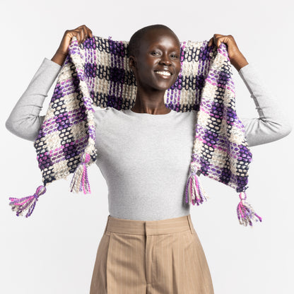 Bernat Gingham Weaving Scarf Purple Tartan