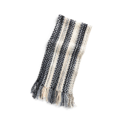 Bernat Striped Weaving Scarf Gray Tartan