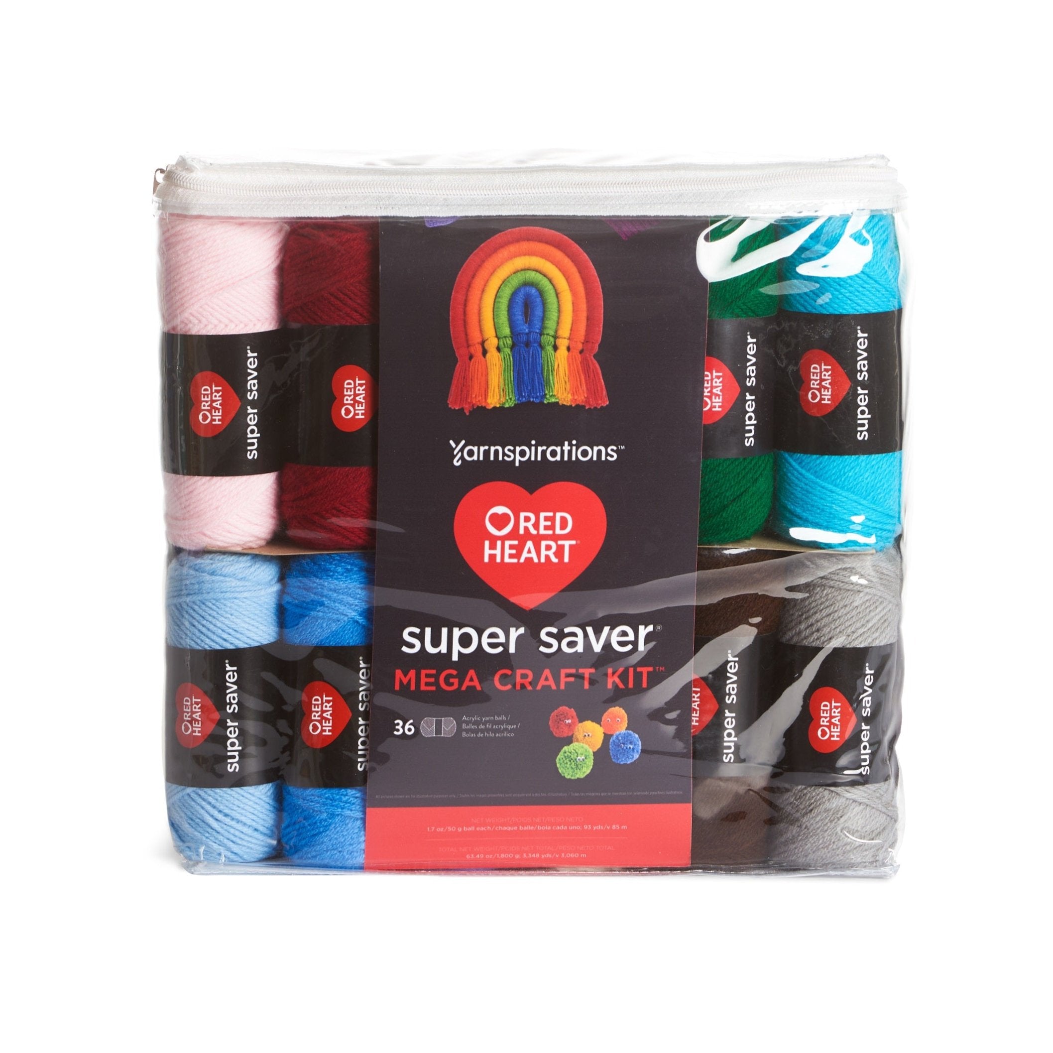 Red Heart Super Saver Super Garen-knutselset voor breien, haken, knutselen en amigurumi-projecten
