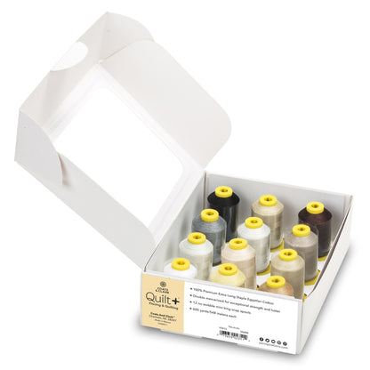 Coats & Clark Quilt + Piecing & Quilting Thread 12 Spool Set - Clearance Items Neutral Colors