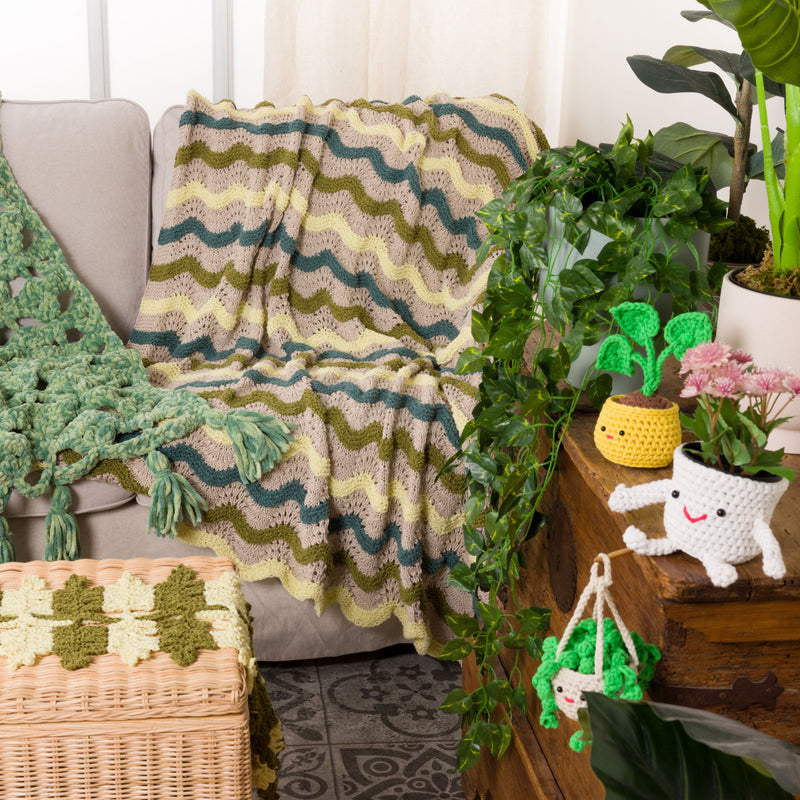 Bernat Restorative Greenery Pattern Collection Banner.