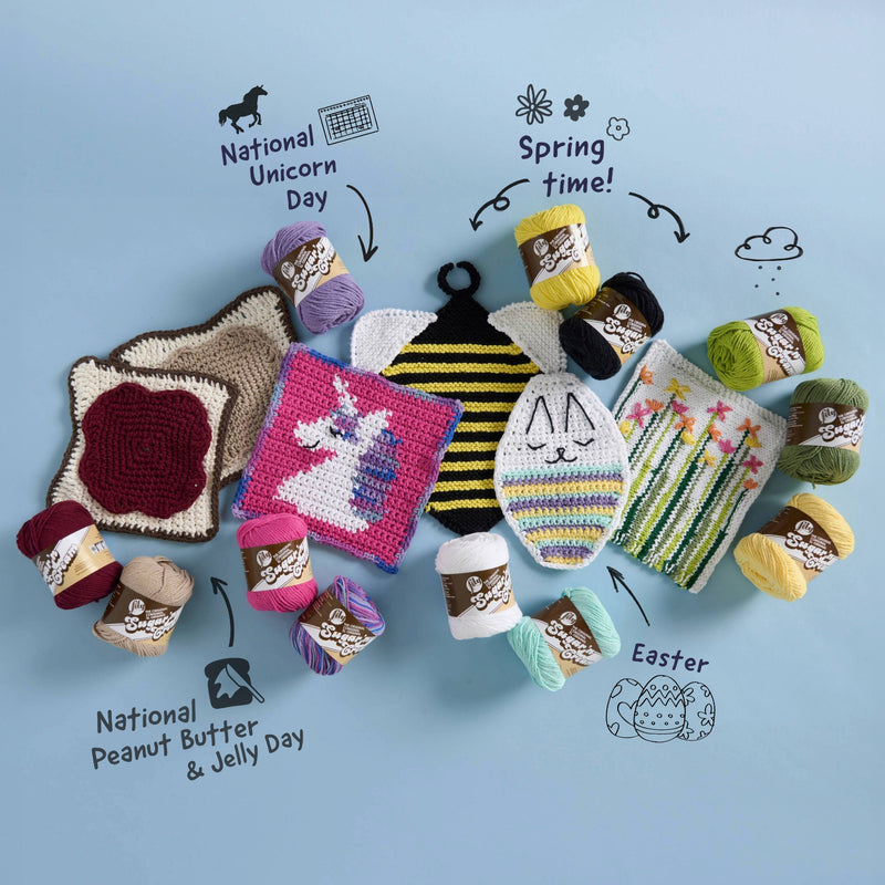 Pretty Dishcloths Made Using Lily Sugar'n Cream Yarns.