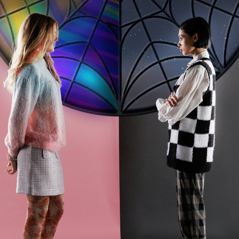 Wednesday Adams series inspired pattern collection banner.
