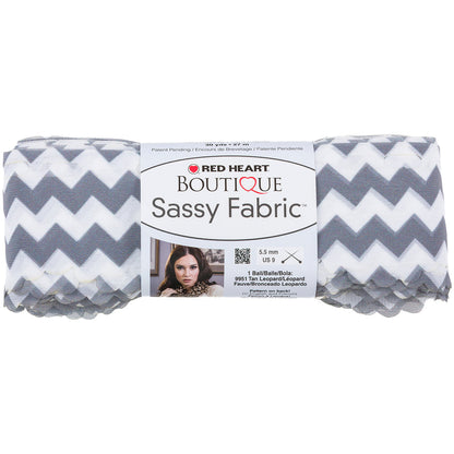 Red Heart Boutique Sassy Fabric Yarn - Clearance shades Gray Chevron