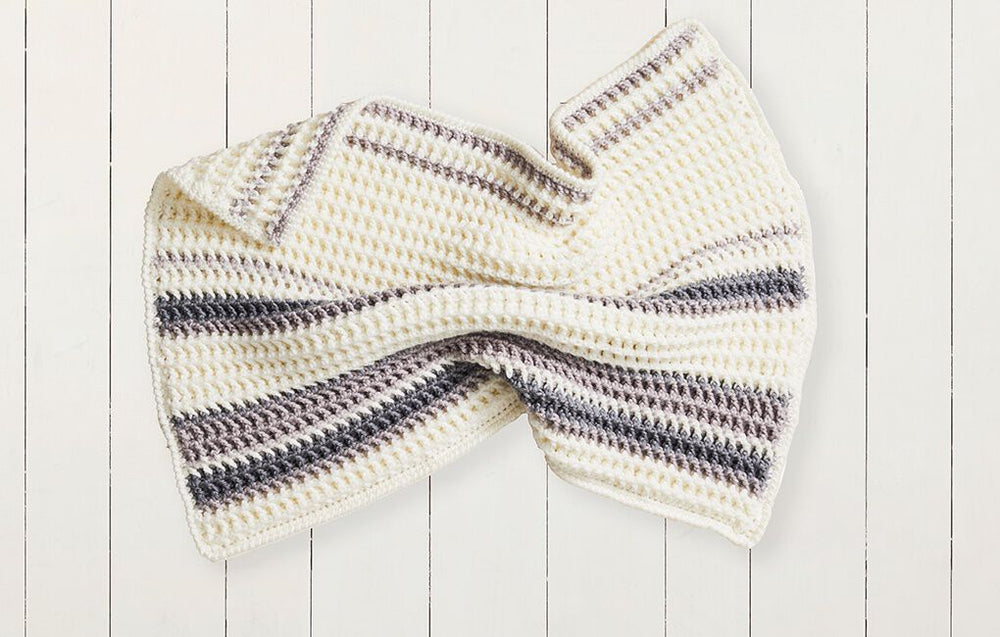 Good Housekeeping Stitch Club Janes Simple Stripes Crochet Blanket T