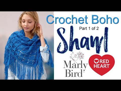 Red Heart Crochet Boho Shawl