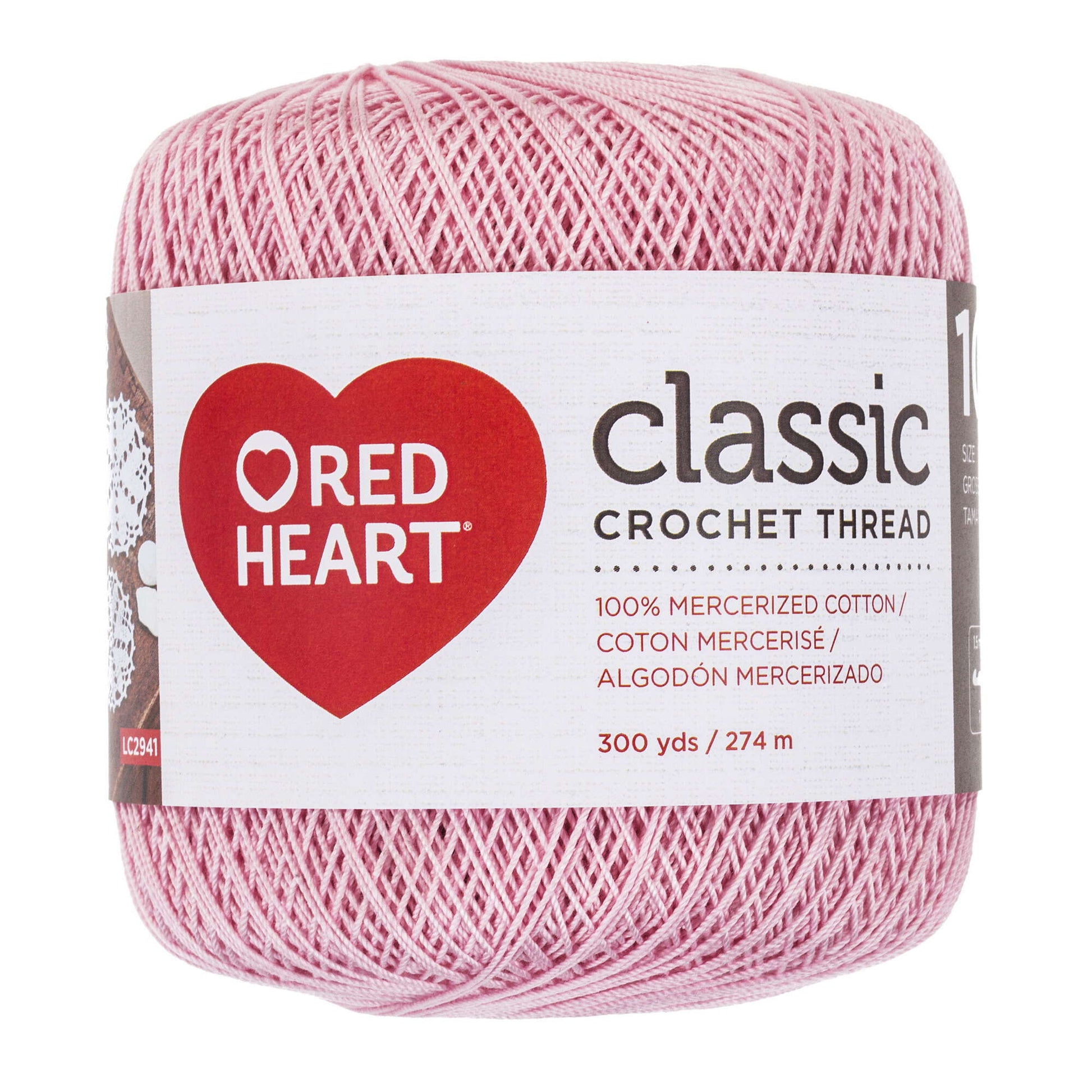 Red Heart Classic Crochet Thread Size 10 Orchid Pink