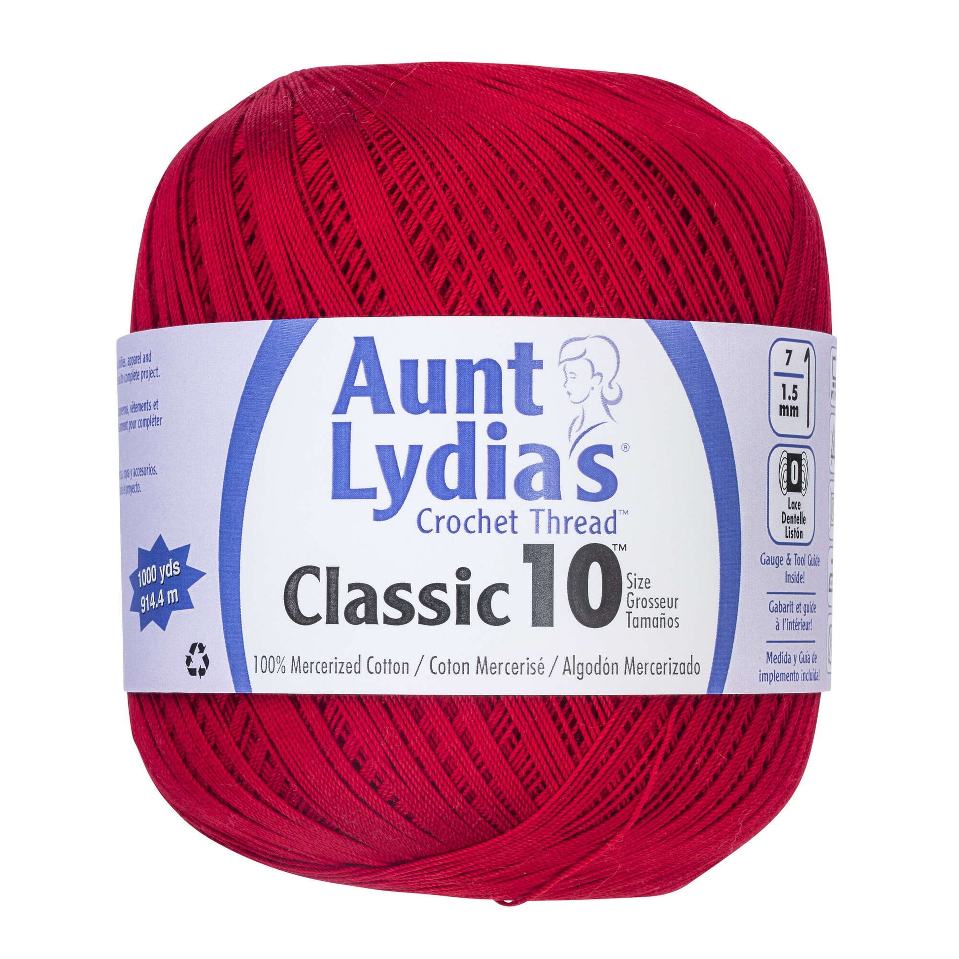 Aunt Lydia's Classic Crochet Thread (Large) Size 10 Victory Red