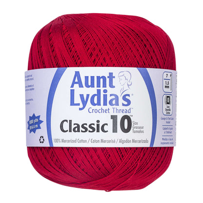 Aunt Lydia's Classic Crochet Thread (Large) Size 10 Victory Red