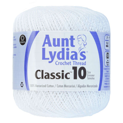 Aunt Lydia's Classic Crochet Thread Size 10 White