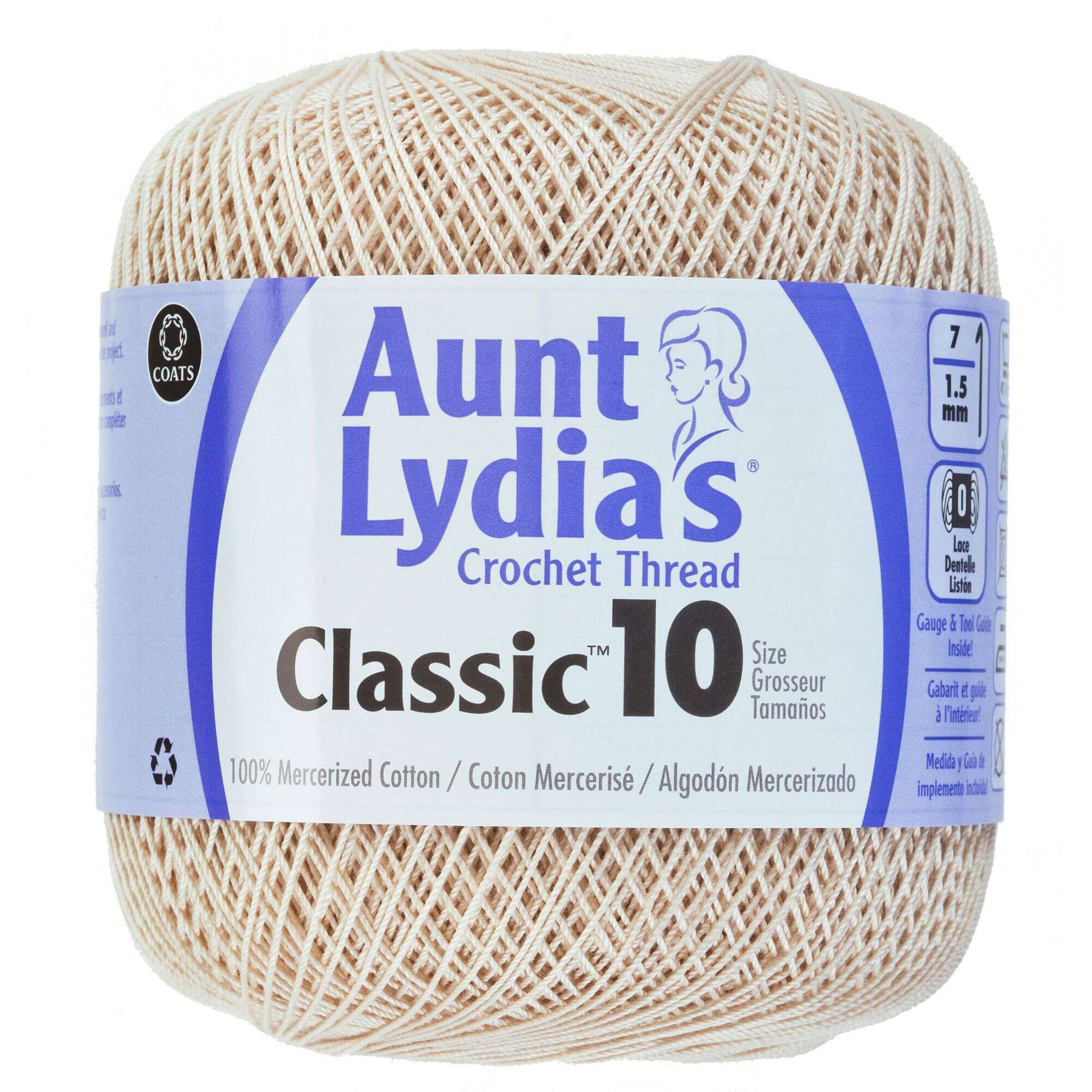 Aunt Lydia's Classic Crochet Thread Size 10 Natural