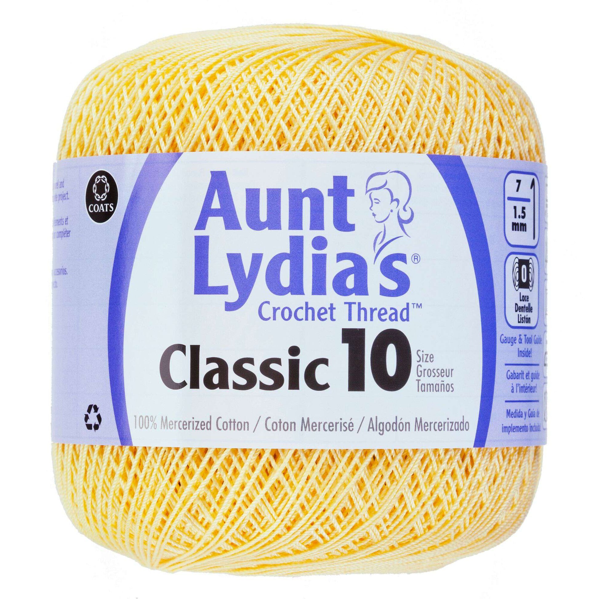 Aunt Lydia's Classic Crochet Thread Size 10 Maize