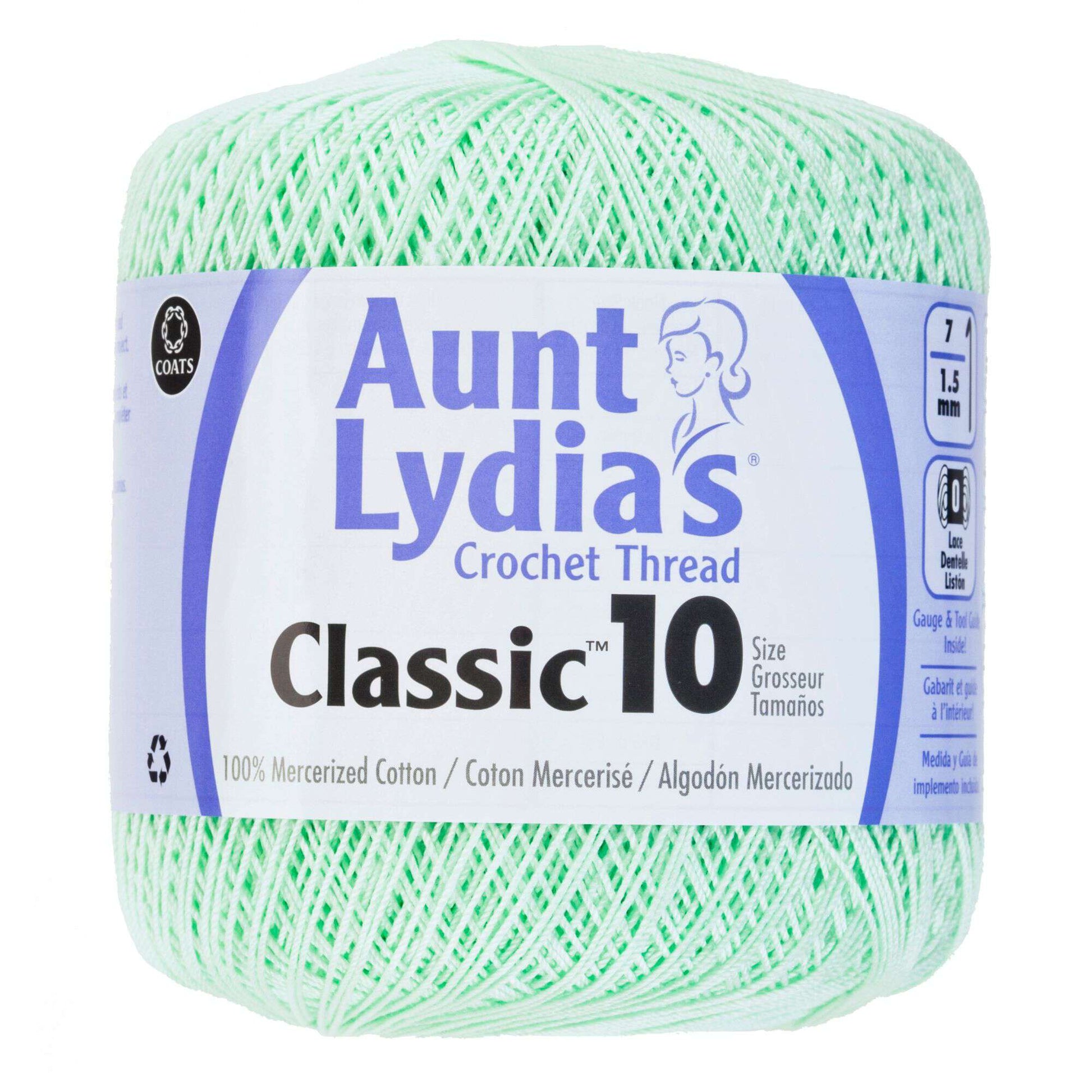 Aunt Lydia's Classic Crochet Thread Size 10 Mint Green