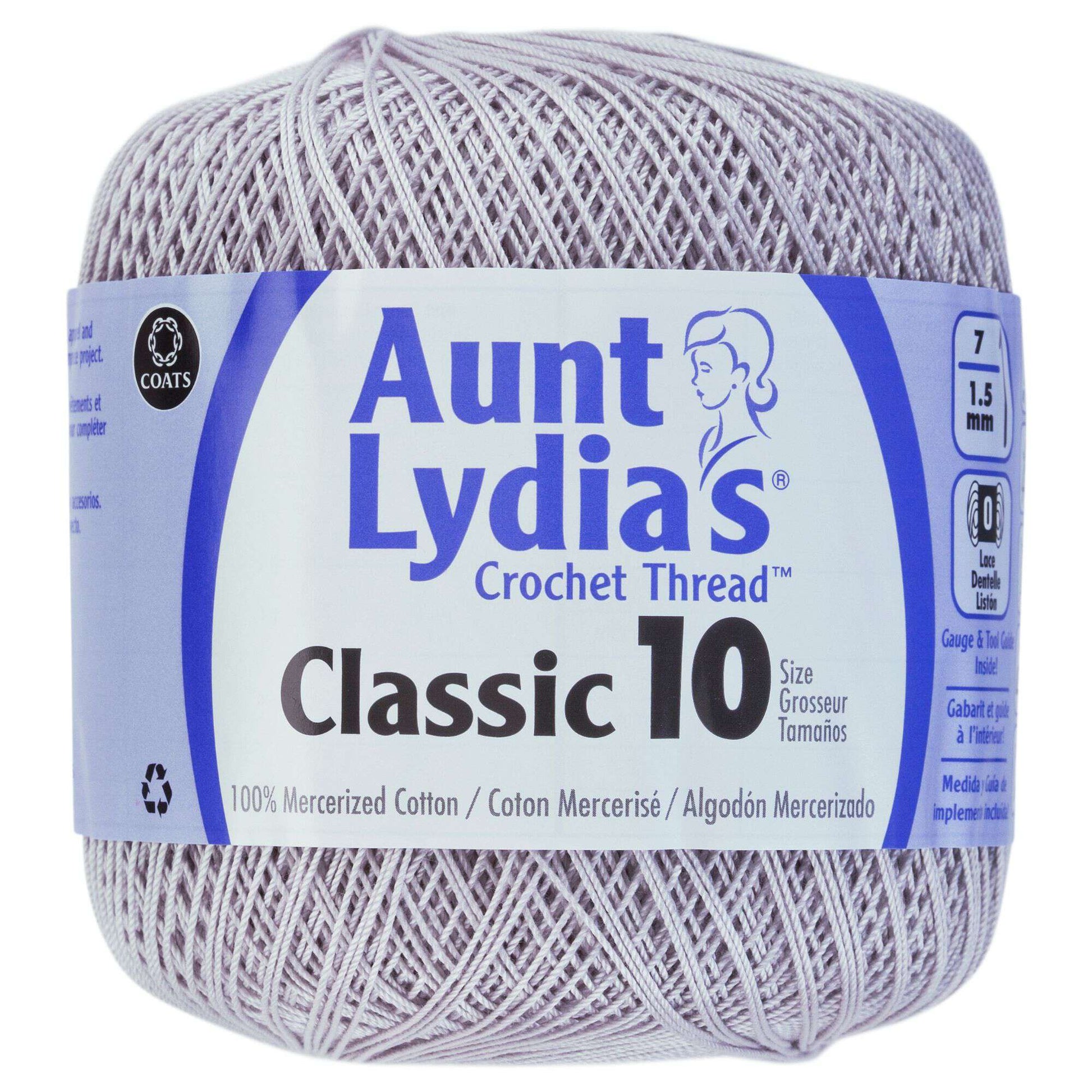Aunt Lydia's Classic Crochet Thread Size 10 Silver